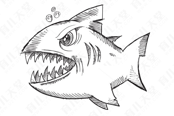 素描鲨鱼简笔画