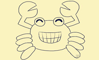 开心的螃蟹简笔画怎么画 螃蟹简笔画视频教学