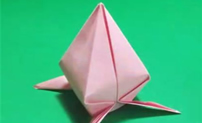 【折纸桃子】桃子简单折纸教程 怎样折一个桃子