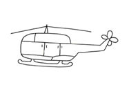 停在原地的直升机简笔画作品图