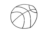 篮球的简笔画图片作品 篮球的简单绘画图片