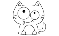 聪明伶俐的猫咪简笔画教学图片