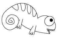 神奇的变色龙简笔画教学 蜥蜴的画法