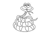 温顺的宠物蛇的简笔画步骤 蛇的简单画法