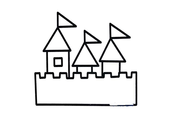 欧洲贵族代表性建筑城堡的简笔画法
