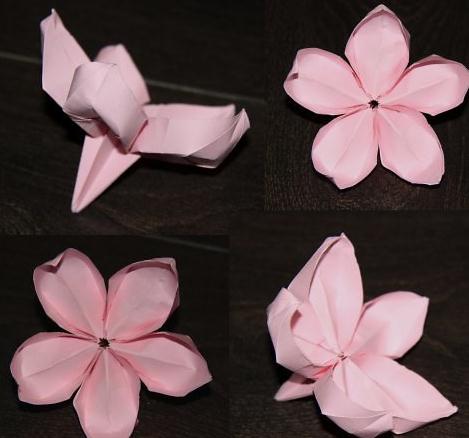 折纸花折纸大全图解之八瓣花折纸教程