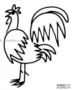 鸡简笔画头饰图片，超简单的公鸡简笔画