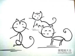 怎么画小动物简笔画，猫咪的简笔画画法