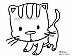 动物简笔画带颜色，小猫简笔画图片