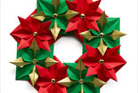 折纸花的艺术品，圣诞节折纸，美丽的圣诞花