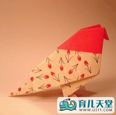 简单太阳花折纸解图，小鸟怎么折,漂亮的小花鸟折纸步骤图解