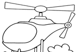 直升机卡通简笔画，飞翔的直升机简笔画