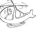 直升机卡通简笔画，飞翔直升机图片