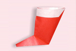 红色圣诞靴子折纸步骤图解