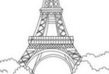 巴黎铁塔黑白简笔画，素描铁塔的简笔画