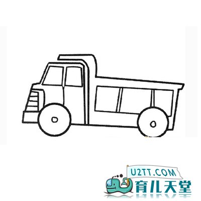 幼儿简笔画大卡车,装东西的卡车图片_交通工具