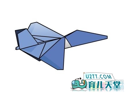 仿真飞机折纸教程图解_折纸交通工具-育儿天堂