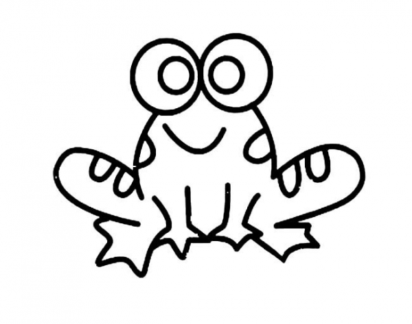 圆鼓鼓的眼睛的青蛙简笔画图